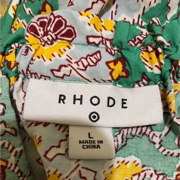 RHODE X Target Mixed Floral & Striped Print Cotton Shirred Crop Top Size Large - Picture 12 of 14